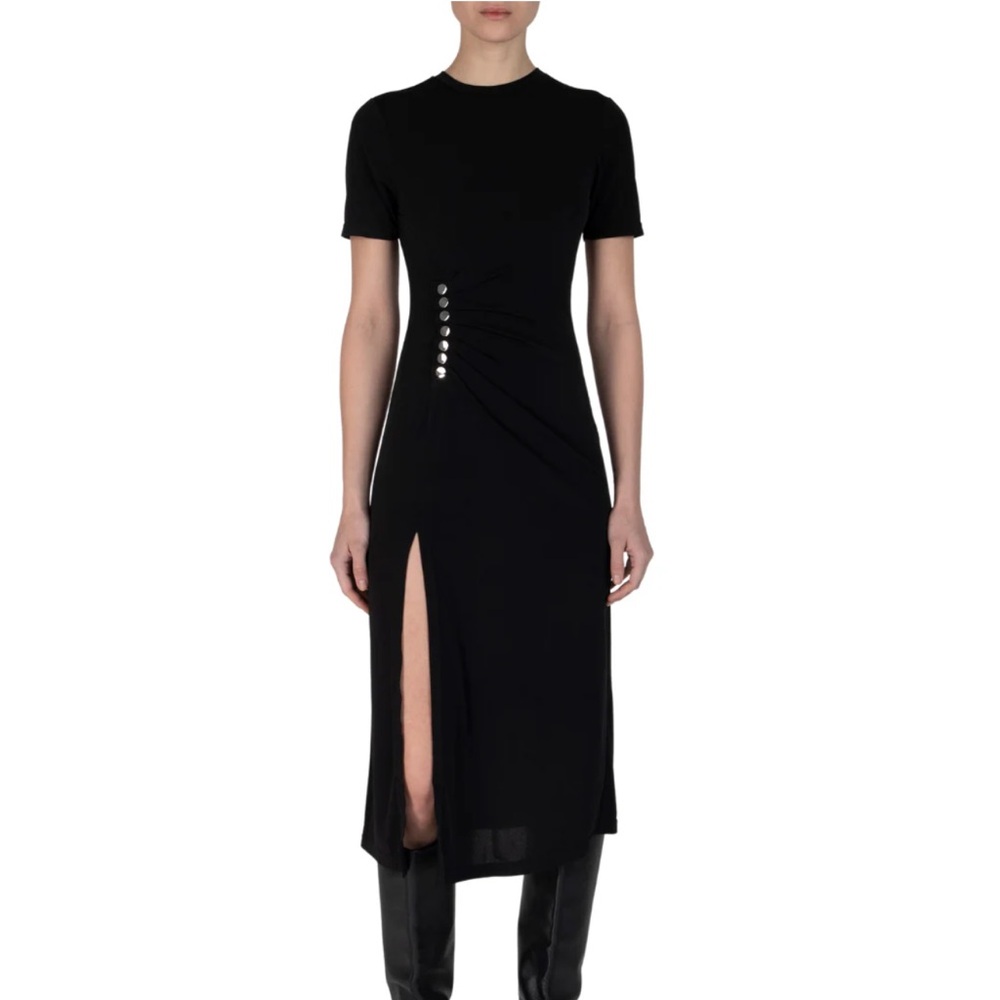 New Derek Lam Crosby Black Stud Midi Dress SMALL